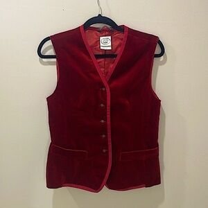 Laura Ashley Red velvet vest/
Sleeveless jacket, 6, vintage